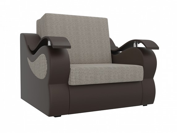 Кресло-кровать Меркурий (60), Корфу 02 (рогожка)/черный (экокожа) в Черкесске - изображение