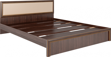 Кровать двуспальная Беатрис М09 с мягким изголовьем (Орех Гепланкт) в Черкесске