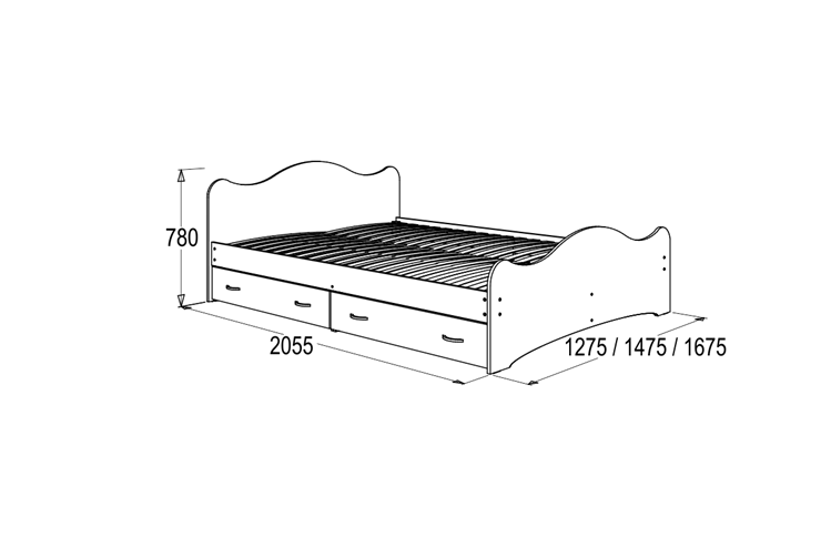 Кровать односпальная 6 с ящиками, 90х200 Млечный дуб с основанием в Черкесске - изображение 1