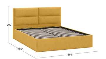 Кровать с подъемным механизмом Глосс Тип 1 (Микровелюр Wellmart Yellow) в Черкесске - предосмотр 1