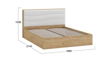 Кровать с механизмом двуспальная Миранда тип 1 (Дуб крафт золотой/Белый глянец) в Черкесске - предосмотр 1