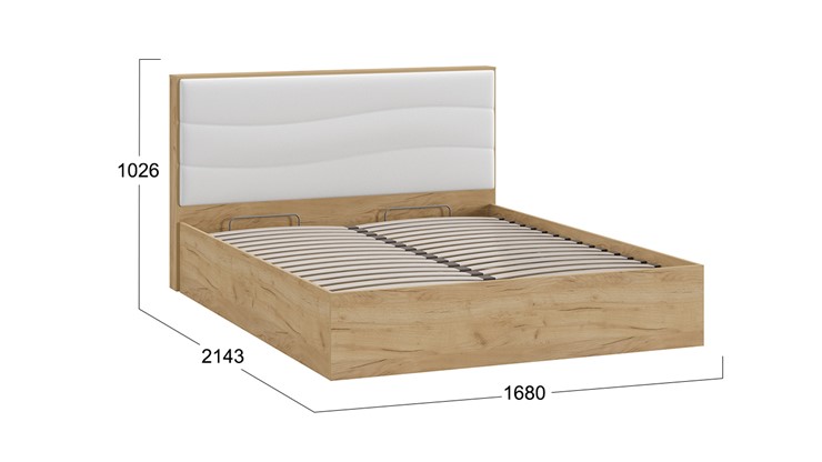Кровать с механизмом двуспальная Миранда тип 1 (Дуб крафт золотой/Белый глянец) в Черкесске - изображение 1
