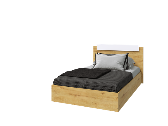 Спальная кровать Эко 900 ЛДСП, Дуб вотан/Белый в Черкесске - изображение