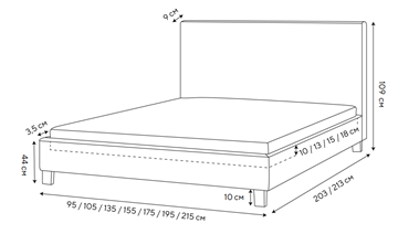 Кровать спальная Lino 140х200, Велюр (Monopoly Прованский синий (792)) в Черкесске - предосмотр 1