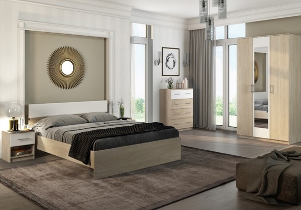 Модульная спальня Светлана, белый/дуб сонома в Черкесске - изображение