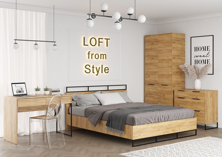 Набор мебели для спальни Loft, Дуб крафт золотой в Черкесске - изображение