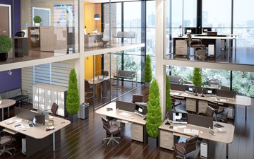 Офисный комплект мебели Xten в опенспэйс для четырех сотрудников в Черкесске