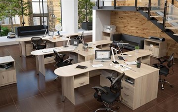 Офисный набор мебели SIMPLE с эргономичными столами и тумбами в Черкесске - предосмотр