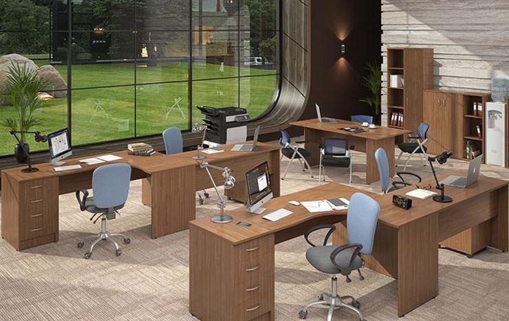 Офисный набор мебели IMAGO три стола, 2 шкафа, стеллаж, тумба в Черкесске - изображение