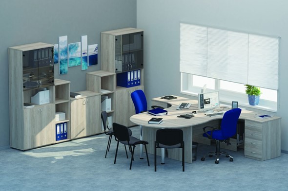 Офисный набор мебели Twin для 2 сотрудников с совмещенными столами в Черкесске - изображение