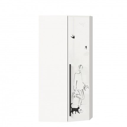 Шкаф распашной угловой Джоли 45 ЛД 535.030, Серый шелк в Черкесске - изображение