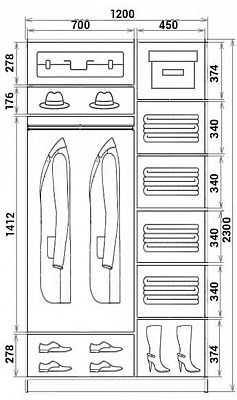 Шкаф 2-х дверный ХИТ 24-12-77-12, Корабль, шимо темный в Черкесске - изображение 2