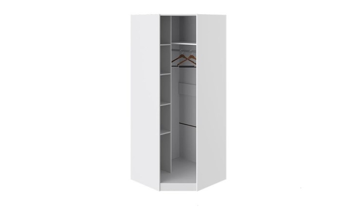 Угловой шкаф Наоми с зеркальной правой дверью, цвет Белый глянец СМ-208.07.07 R в Черкесске - изображение 1
