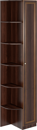 Угловой шкаф-стеллаж Беатрис М14 правый (Орех Гепланкт) в Черкесске - изображение