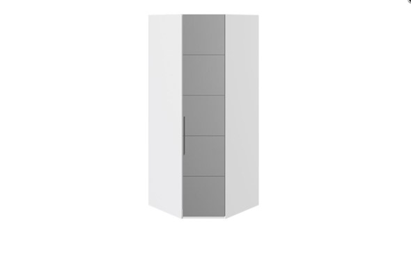Угловой шкаф Наоми с зеркальной правой дверью, цвет Белый глянец СМ-208.07.07 R в Черкесске - изображение