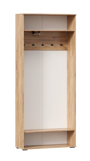 Шкаф двухстворчатый Фиджи с декоративными накладками 659.310, Дуб Золотой/Белый в Черкесске - изображение 2