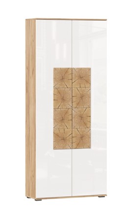 Шкаф двухстворчатый Фиджи с декоративными накладками 659.310, Дуб Золотой/Белый в Черкесске - изображение