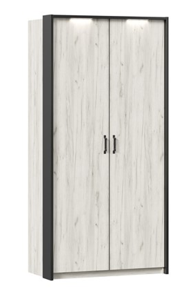 Распашной шкаф Техно с паспарту, Дуб крафт белый в Черкесске - изображение