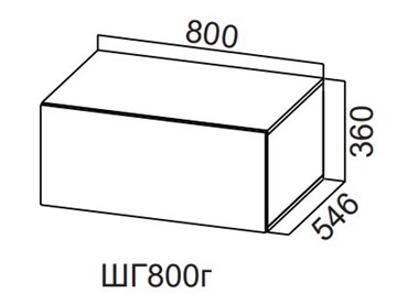 Навесной кухонный шкаф Модерн New, ШГ800г/360, МДФ в Черкесске
