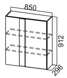Угловой шкаф на кухню Стайл, Ш850у/912, МДФ в Черкесске