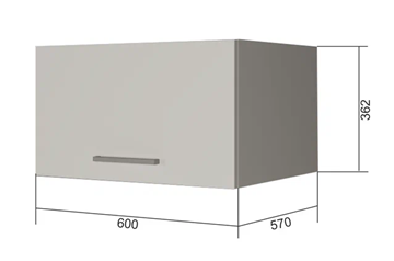 Кухонный навесной шкаф ВГ60Г, Белое гладкое Ламарти/Антрацит в Черкесске