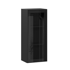 Кухонный шкаф высокий со стеклом 400 Индиго ЛД 298.420.000.068, Чёрный/Чёрный в Черкесске