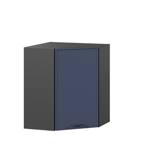 Угловой настенный шкаф Индиго ЛД 298.610.000.158, Чёрный/Тёмно-синий в Черкесске