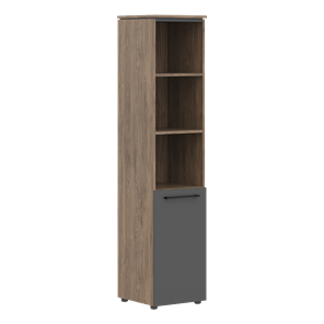 Шкаф колонна высокая с глухой малой дверью MORRIS TREND Антрацит/Кария Пальмира MHC 42.5 (429х423х1956) в Черкесске
