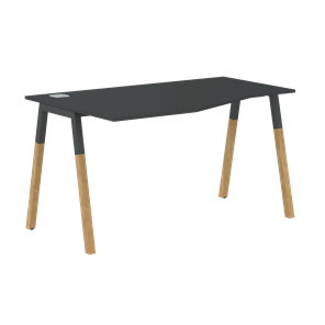 Письменный стол левый FORTA Черный Графит-Черный Графит-Бук  FCT 1367 (L) (1380х900(670)х733) в Черкесске