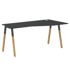 Письменный стол правый FORTA Черный Графит-Черный Графит-Бук FCT 1567  (R) (1580х900(670)х733) в Черкесске