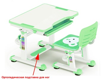 Растущая парта и стул Mealux BD-08 Teddy, green, зеленая в Черкесске
