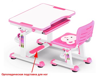 Стол растущий и стул Mealux BD-08 Teddy, pink, розовая в Черкесске