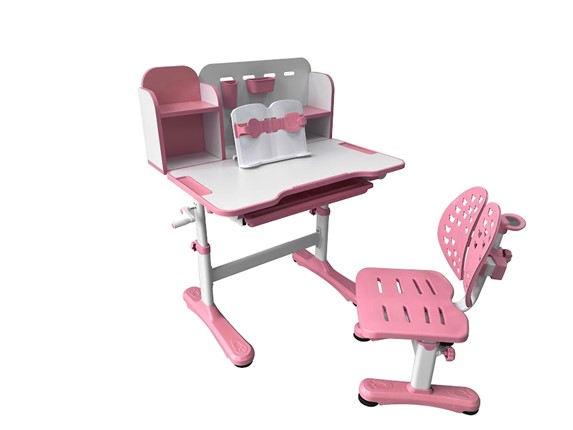 Растущая парта + стул Vivo Pink FUNDESK в Черкесске - изображение