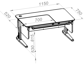 Растущий стол L/70-45 (СУТ 62) с лотком, белый/белый/лайм в Черкесске - предосмотр 1