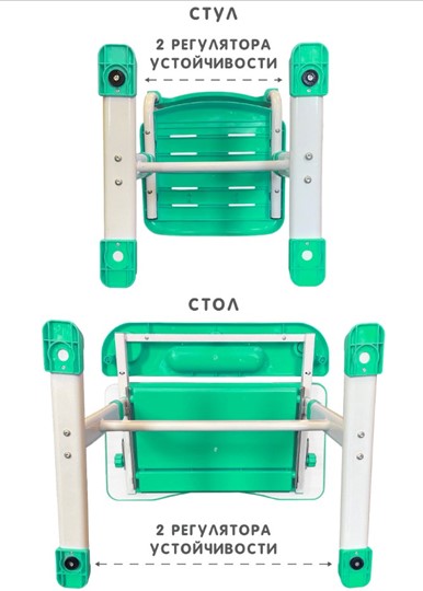 Растущие парта + стул SET HOLTO-17А, зеленый в Черкесске - изображение 12
